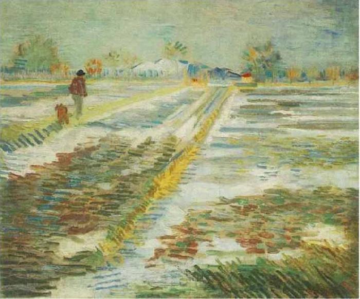 Vincent Van Gogh Landscape with Snow France oil painting art